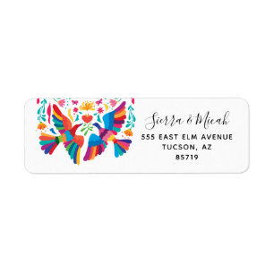 Vibrant Mexican Inspired Birds Return Address Label