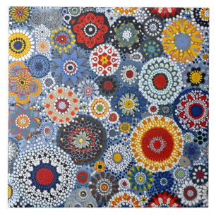Vibrant Millefiori Elegant Pattern Ceramic Tile