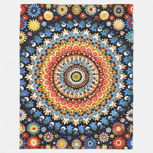 Vibrant Millefiori Elegant Pattern Fleece Blanket