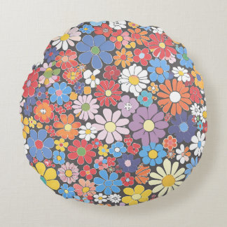 Vibrant Millefiori Elegant Pattern Round Cushion