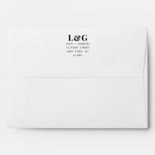 Vibrant Minimal Bold Elegant Monogram Wedding Envelope