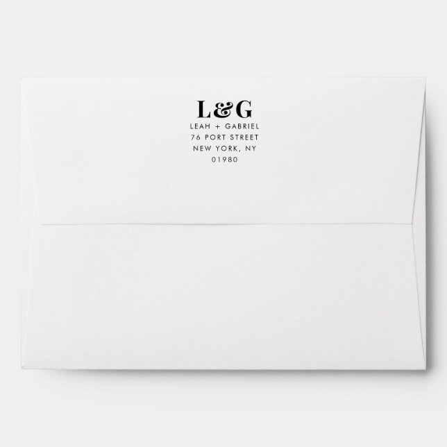 Vibrant Minimal Bold Elegant Monogram Wedding Envelope (Back (Top Flap))