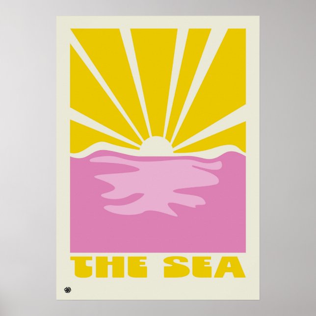 Vibrant Minimalist Abstract Sea Art Print (Front)