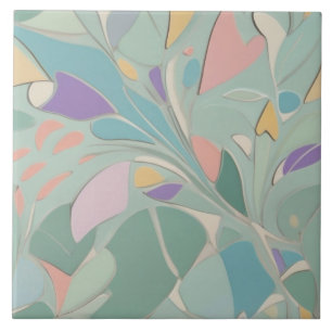 Vibrant Mint Abstract Modern Pastel Colourful Ceramic Tile