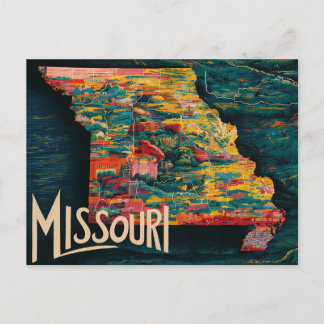 Vibrant Missouri Map Art Postcard