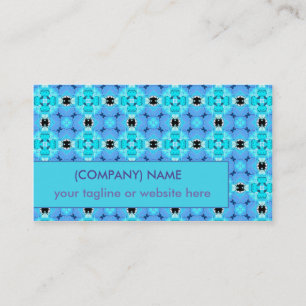 Vibrant Modern Abstract Lattice Aqua Blue Quilt Business Card