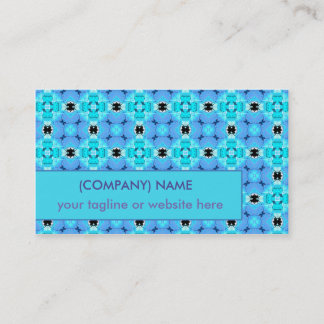 Vibrant Modern Abstract Lattice Aqua Blue Quilt Business Card