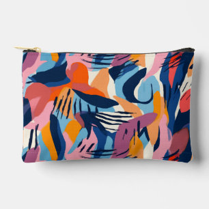 Vibrant Modern Abstract Shapes Pattern Accessory Pouch