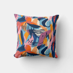 Vibrant Modern Abstract Shapes Pattern Cushion