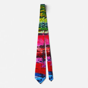 Vibrant modern fine art abstract multi coloured tie