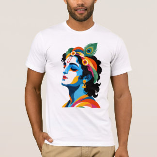 Vibrant Modern Lord Krishna Pop Art Graphic T-Shirt