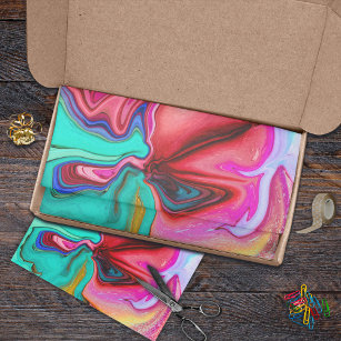 Vibrant Modern Marble Watercolor Personalise  Tissue Paper