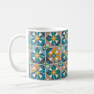 Vibrant Modern Moroccan Zellige Tile Pattern Coffee Mug