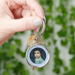 Vibrant Modern Pattern with Bold Colour Shapes Key Ring