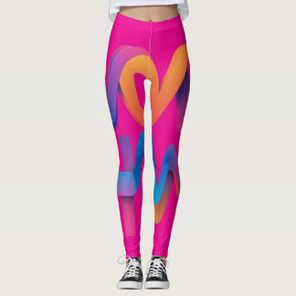 Vibrant & Modern "WowHow" Typography T-Shirt Leggings