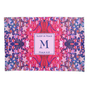 Vibrant Monogram Abstract Stars Pillowcase