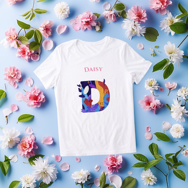 Vibrant Monogram - Letter D Creative Birthday Gift Tri-Blend Shirt (Creator Uploaded)