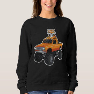 Vibrant Monster Truck with Chibi Tiger Sweatshirt