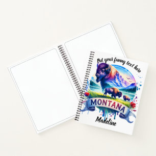 Vibrant Montana's beauty and wildlife in watercolo Notebook