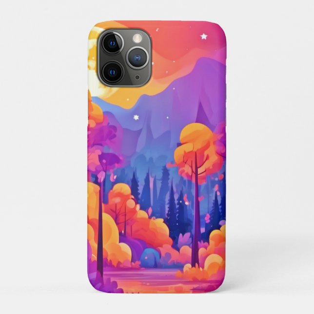 Vibrant Moonlit Forest Case-Mate iPhone Case (Back)