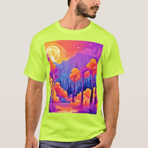 Vibrant Moonlit Forest T-Shirt