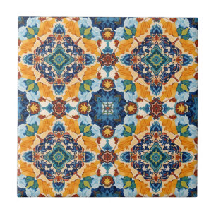 Vibrant Mosaic Medallion Ceramic Tile