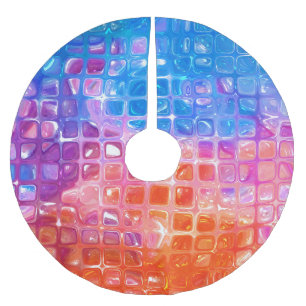 Vibrant Mosaic: Multicolored Abstract Background Brushed Polyester Tree Skirt