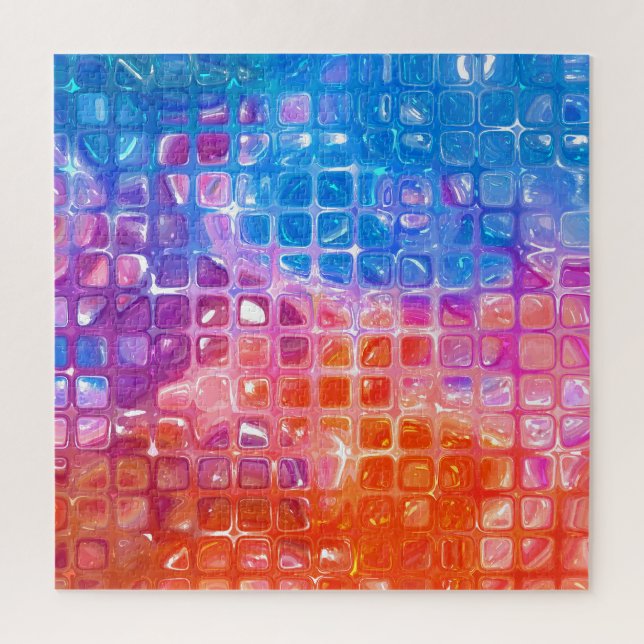 Vibrant Mosaic: Multicolored Abstract Background Jigsaw Puzzle (Vertical)