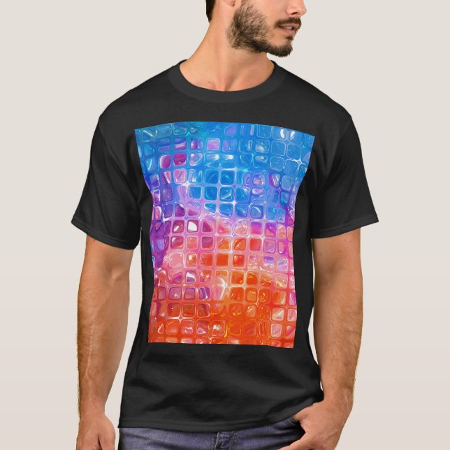 Vibrant Mosaic: Multicolored Abstract Background T-Shirt (Front)