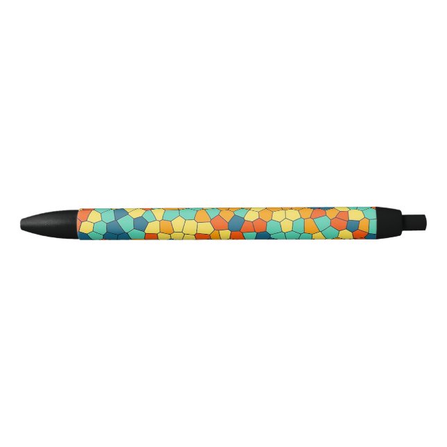 Vibrant mosaic pattern black ink pen (Front)