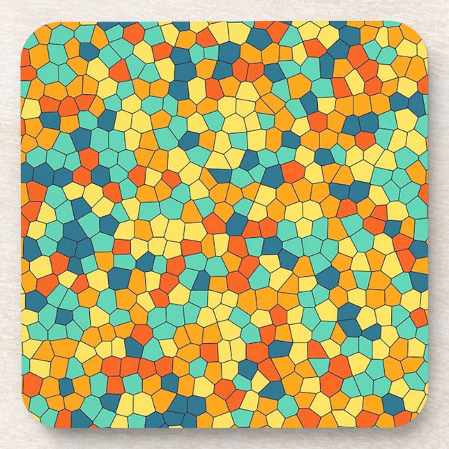 Vibrant mosaic pattern coaster (Front)