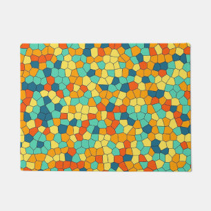 Vibrant mosaic pattern doormat