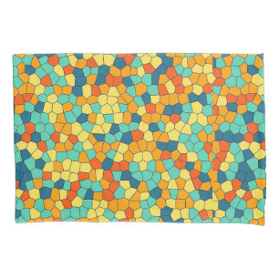 Vibrant mosaic pattern pillowcase