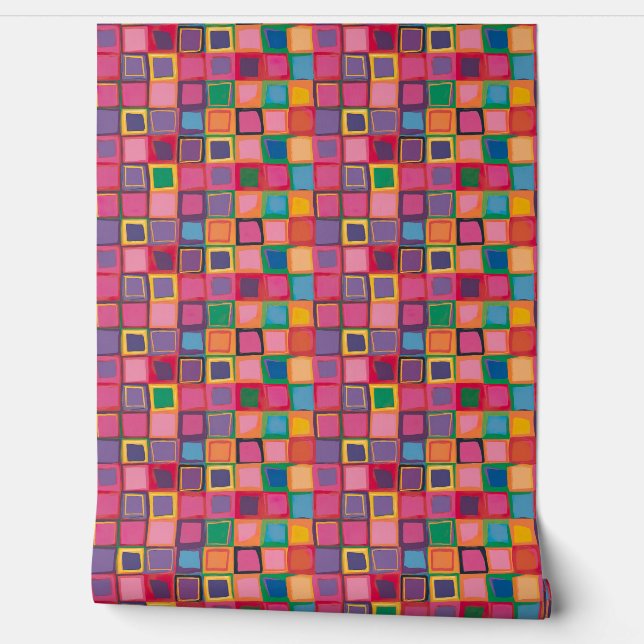 Vibrant Mosaic Squares Wallpaper (Unrolling)