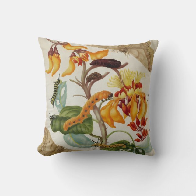 Vibrant Moth Print Cushion (Front)