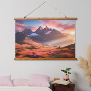 Vibrant Mountain and River Landscape Hanging Tapestry