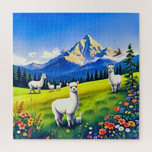 Vibrant mountain landscape children's jigsaw puzzle (Vertical)