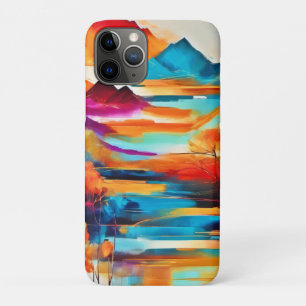 Vibrant Mountain Sunset Painting iPhone 11 Pro Case