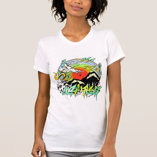 Vibrant Mountain Vinyl Graffiti T-Shirt (Front)