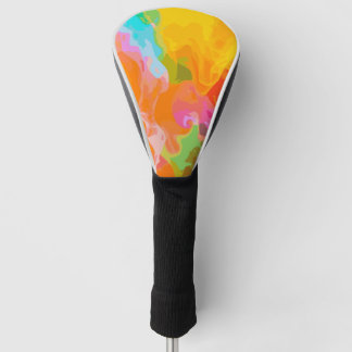Vibrant Multi-Color Abstract Paint Splash Design Golf Head Cover