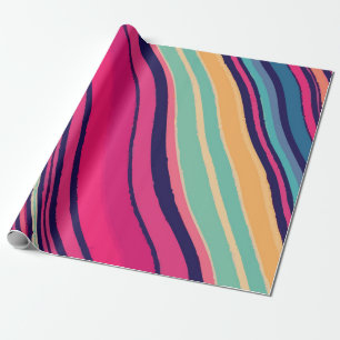 Vibrant Multi-Color Wavy Stripes – Abstract Modern Wrapping Paper