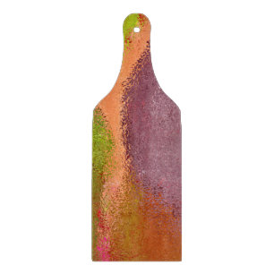 VIBRANT MULTI-COLORED ABSTRACT GLASS CUTTING BOARD