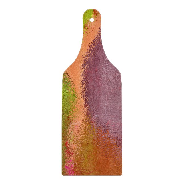 VIBRANT MULTI-COLORED ABSTRACT GLASS CUTTING BOARD (Front)