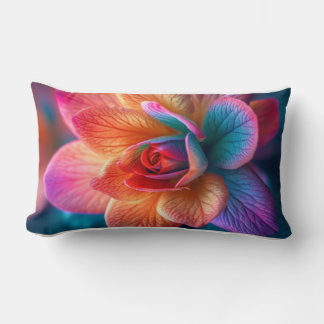 Vibrant Multi-Colored Flower Design Throw Pillow