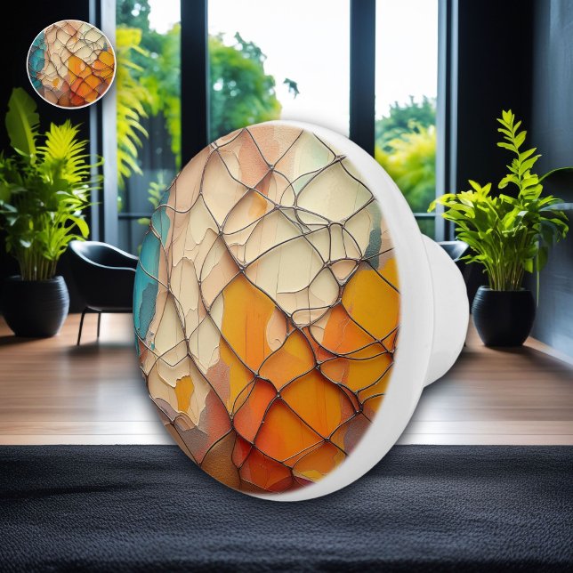Vibrant Multicolor Abstract Swirl  Ceramic Knob (Creator Uploaded)