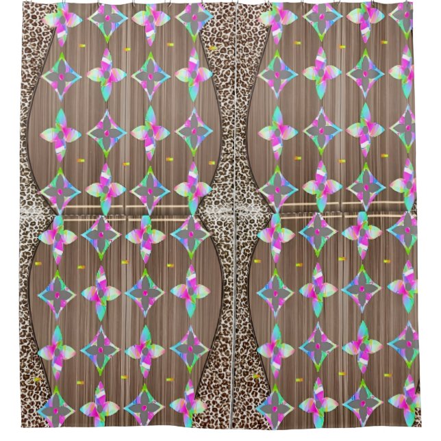 Vibrant Multicolor Artistic Shower Curtain – Abstr (Front)