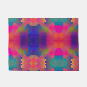 Vibrant multicolor beautiful purple yellow fuchsia doormat