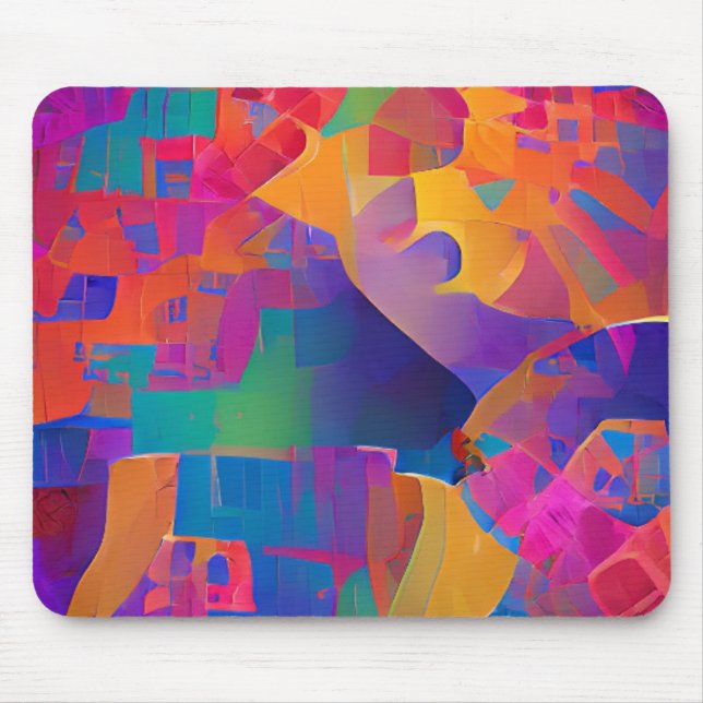 Vibrant multicolor beautiful purple yellow fuchsia mouse pad (Front)
