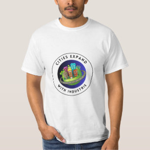 Vibrant Multicolor Cityscape Design T-Shirt