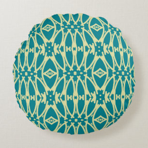 Vibrant multicolor classic fabric pattern design  round cushion